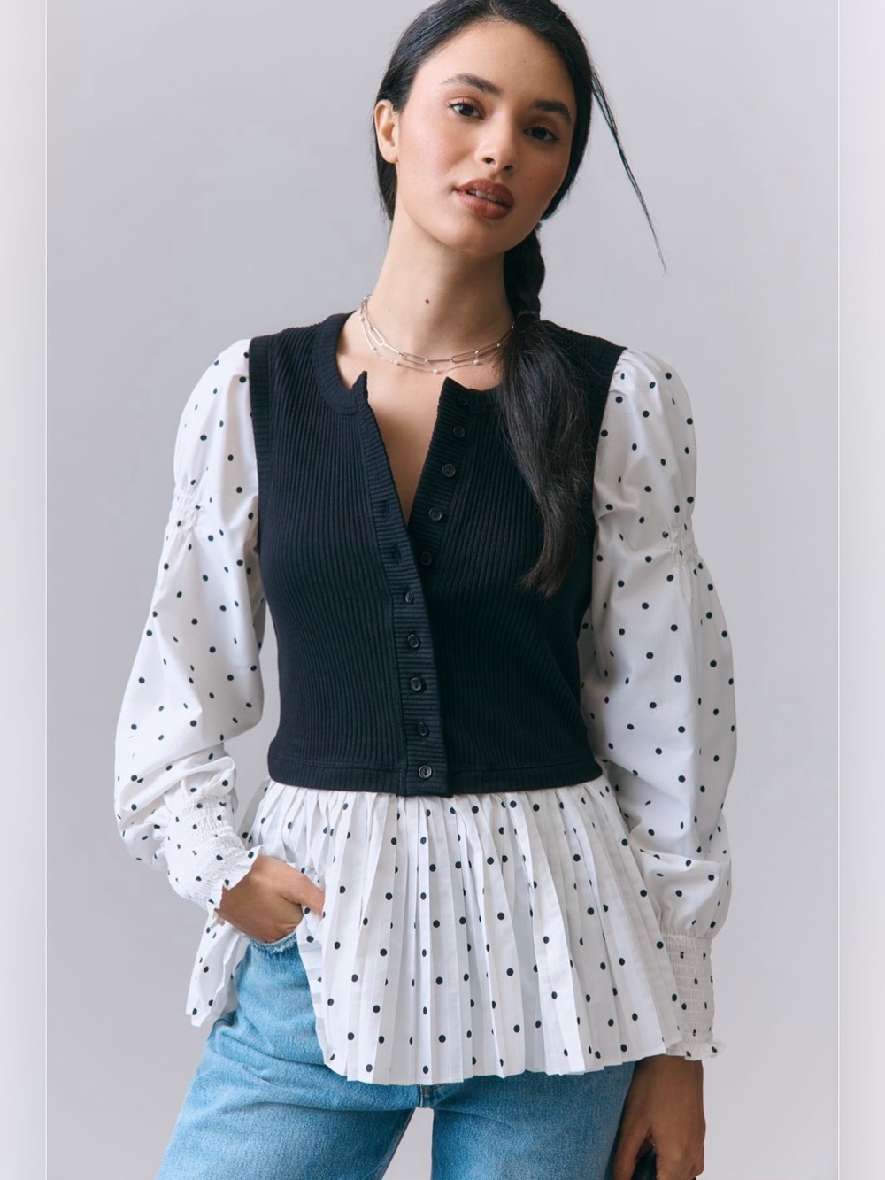 By Anthropologie layered twofer long sleeve top